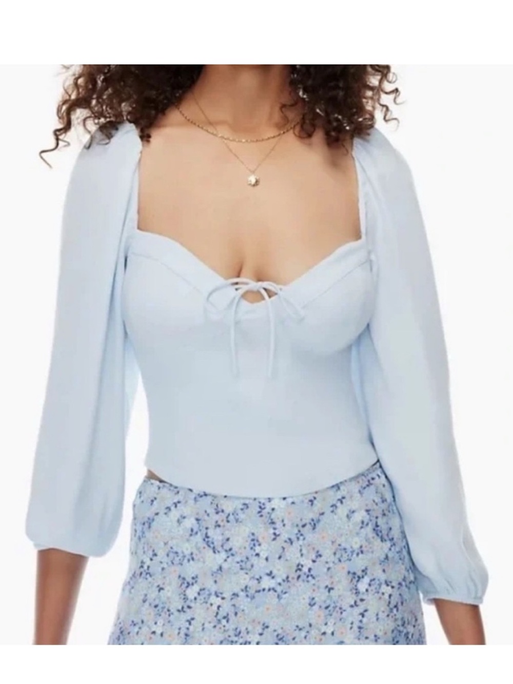 Aritzia Wilfred Novella Blouse in Light Blue